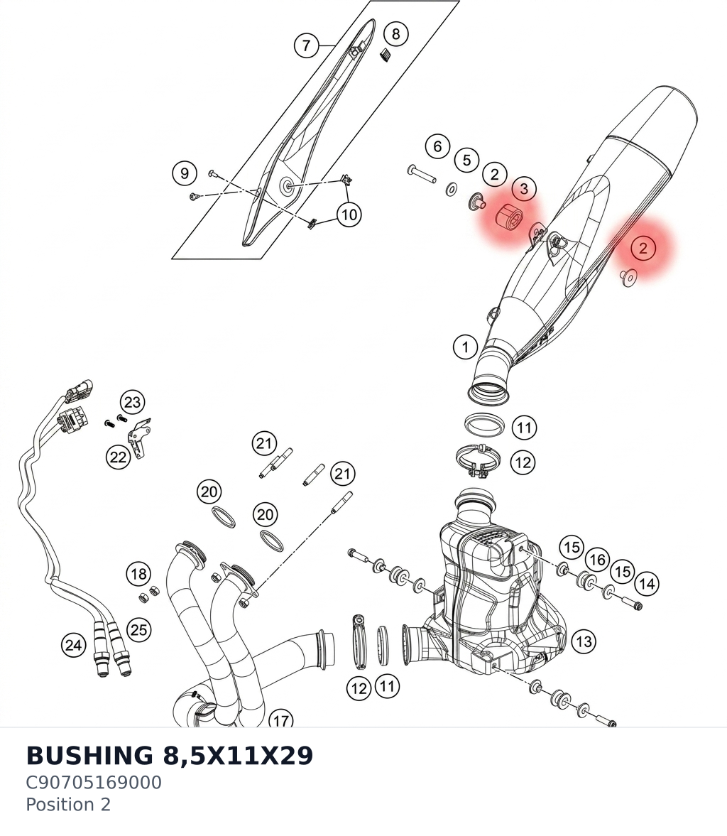 Diagram preview: BUSHING 8,5X11X29 (C90705169000)