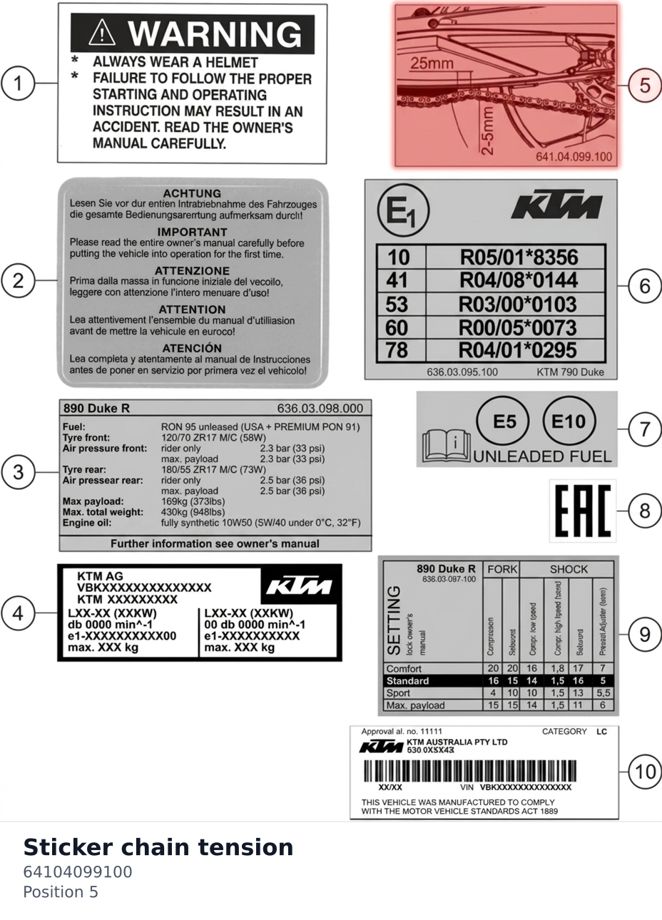 Diagram preview: Sticker chain tension (64104099100)