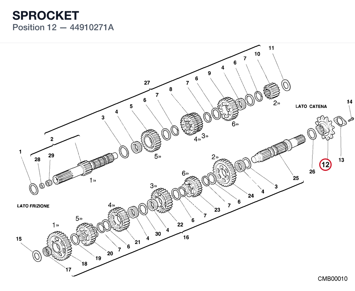 SPROCKET 44910271A diagram position
