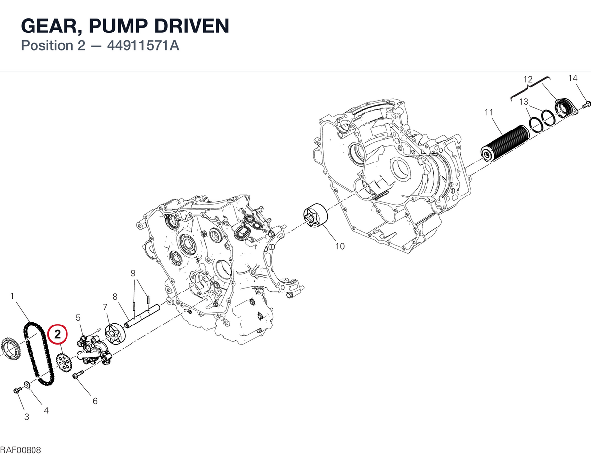 GEAR, PUMP DRIVEN 44911571A diagram position