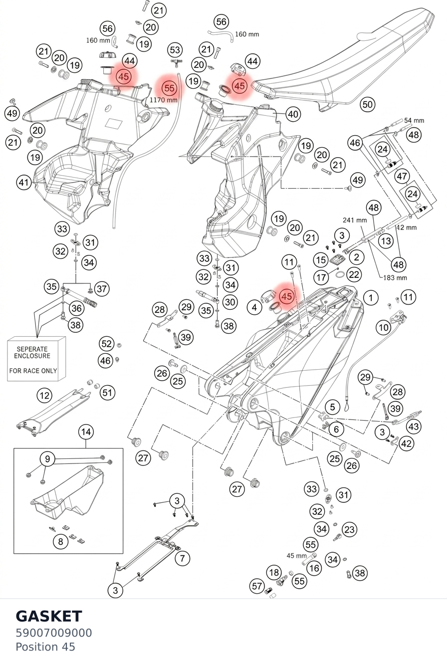 Diagram preview: GASKET (59007009000)