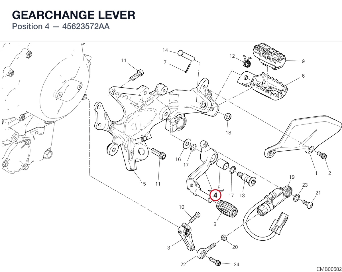 GEARCHANGE LEVER 45623572AA diagram position