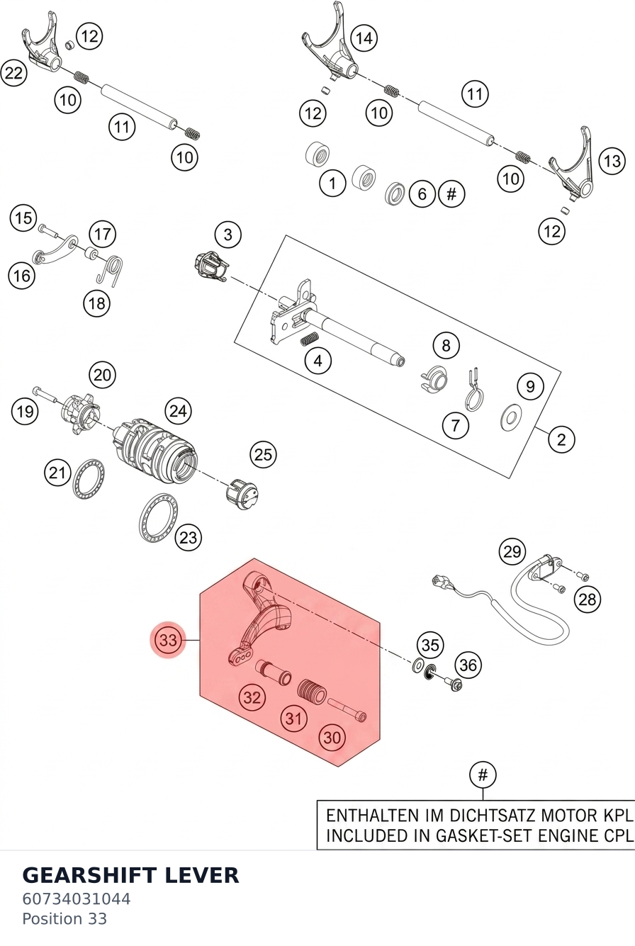Diagram preview: GEARSHIFT LEVER (60734031044)