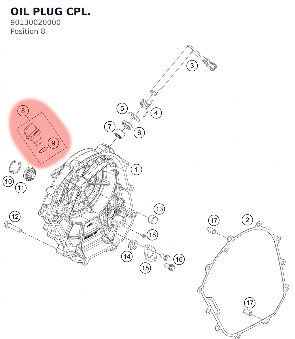 Diagram preview: OIL PLUG CPL. (90130020000)