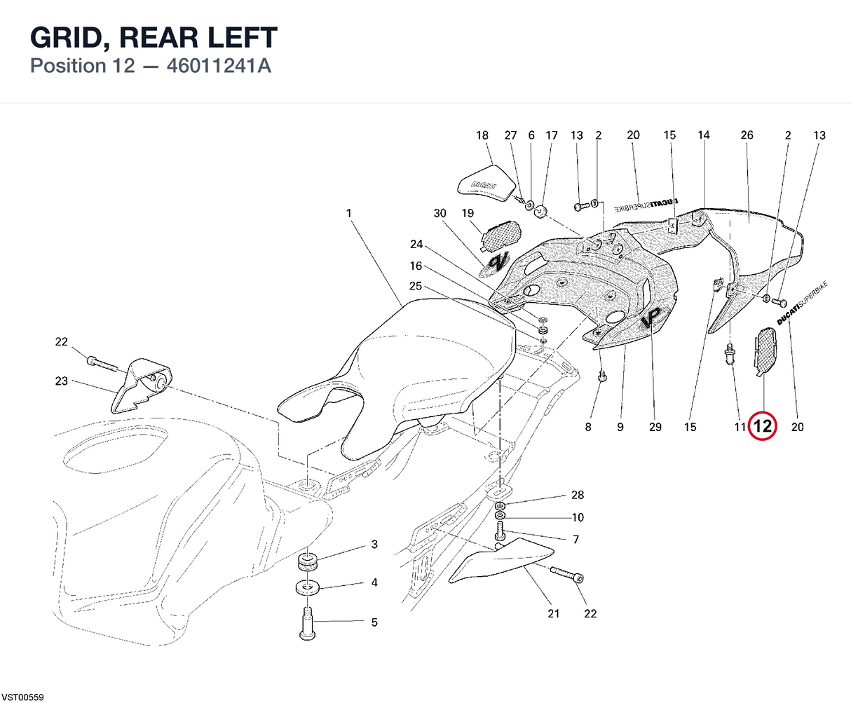 GRID, REAR LEFT