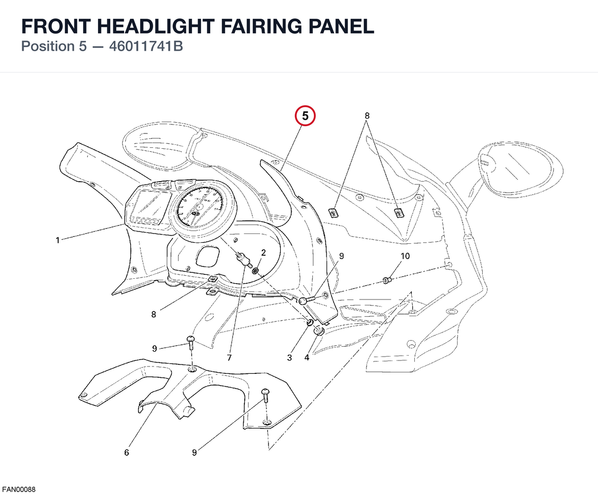 FRONT HEADLIGHT FAIRING PANEL