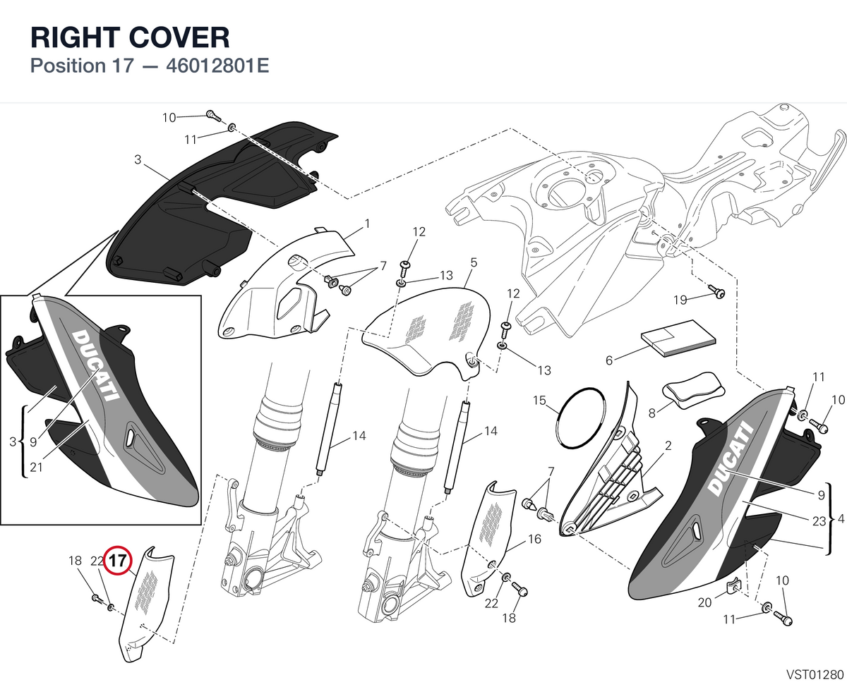 RIGHT COVER 46012801E diagram position