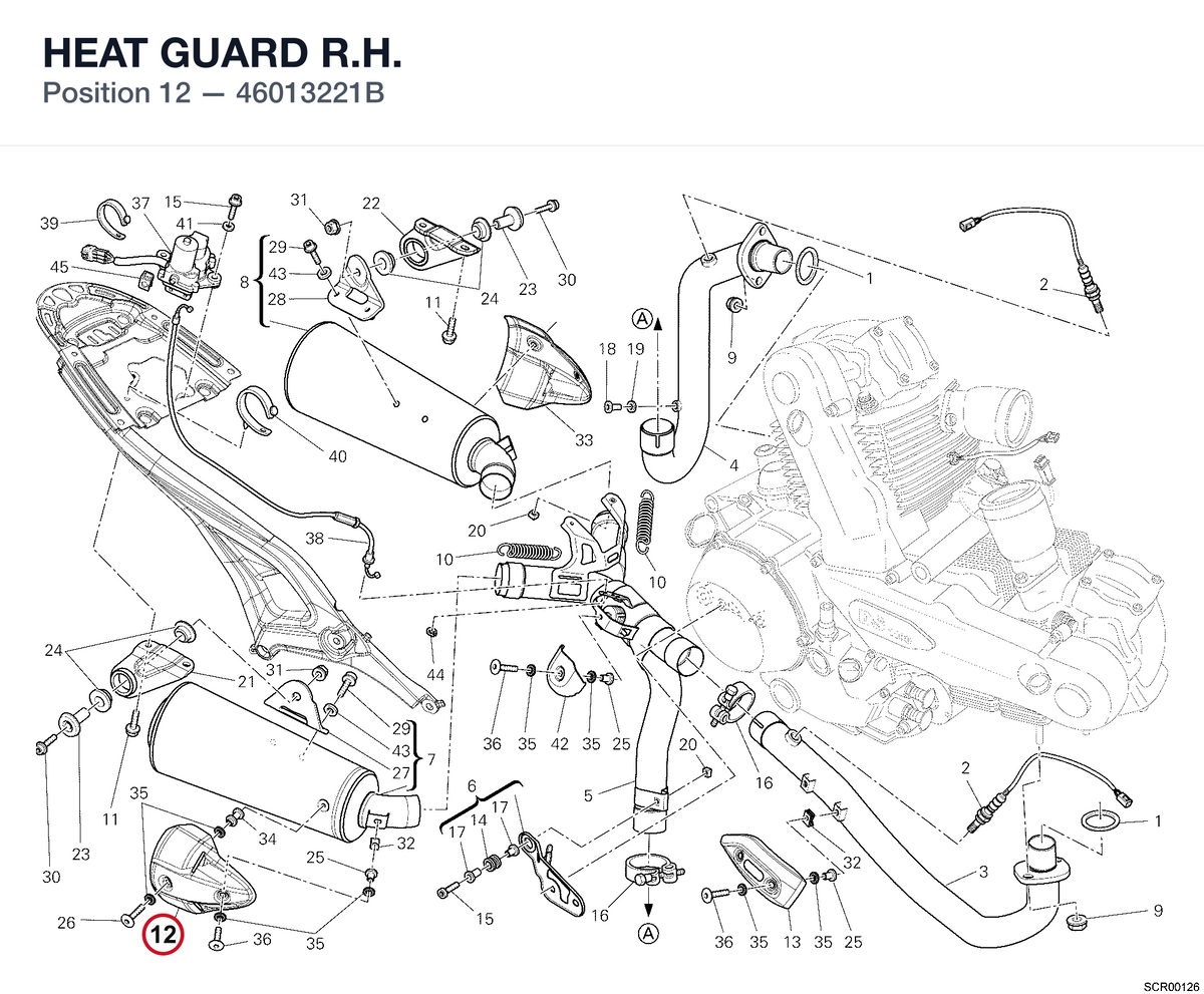 HEAT GUARD R.H. 46013221B diagram position