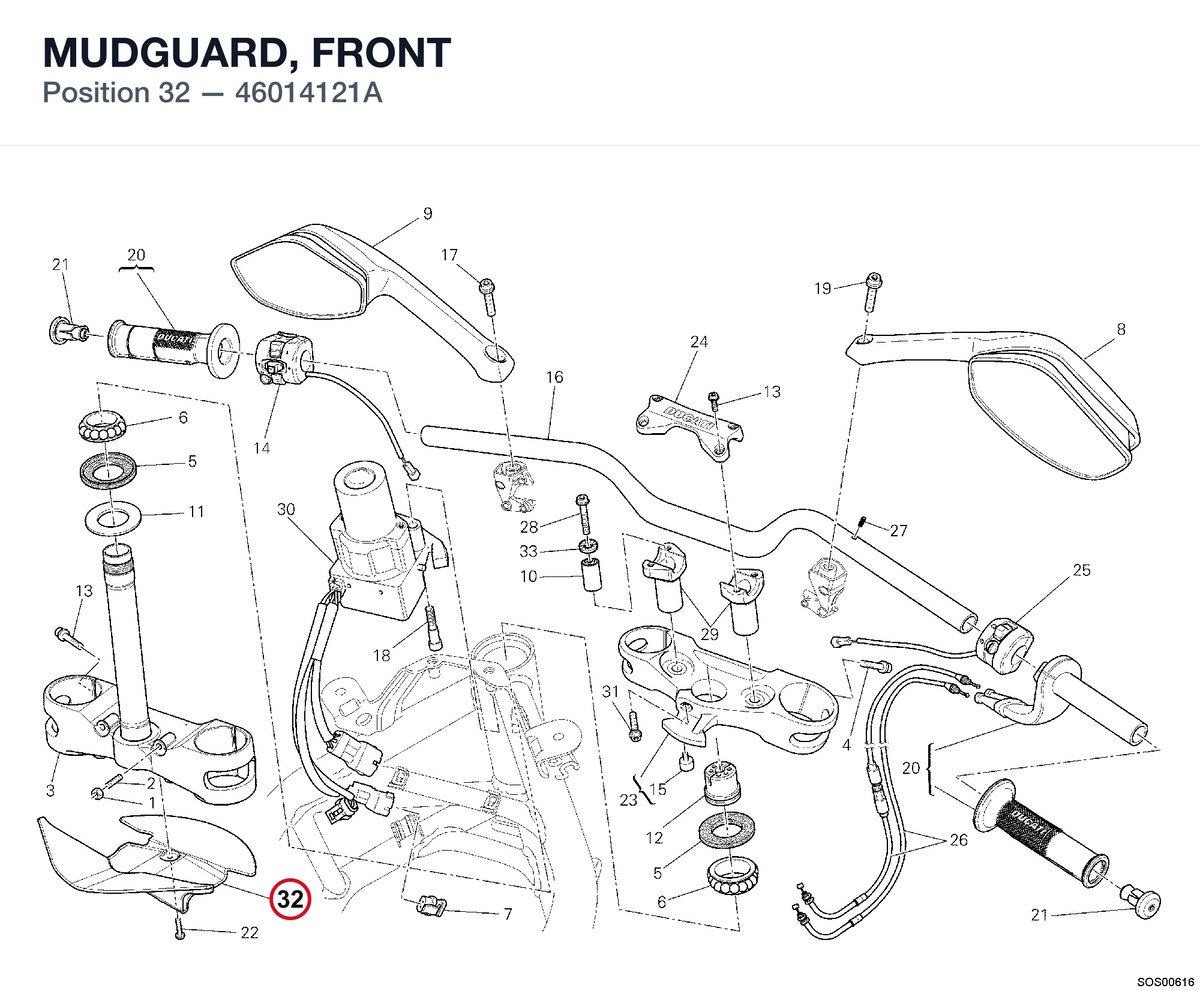 MUDGUARD, FRONT 46014121A diagram position