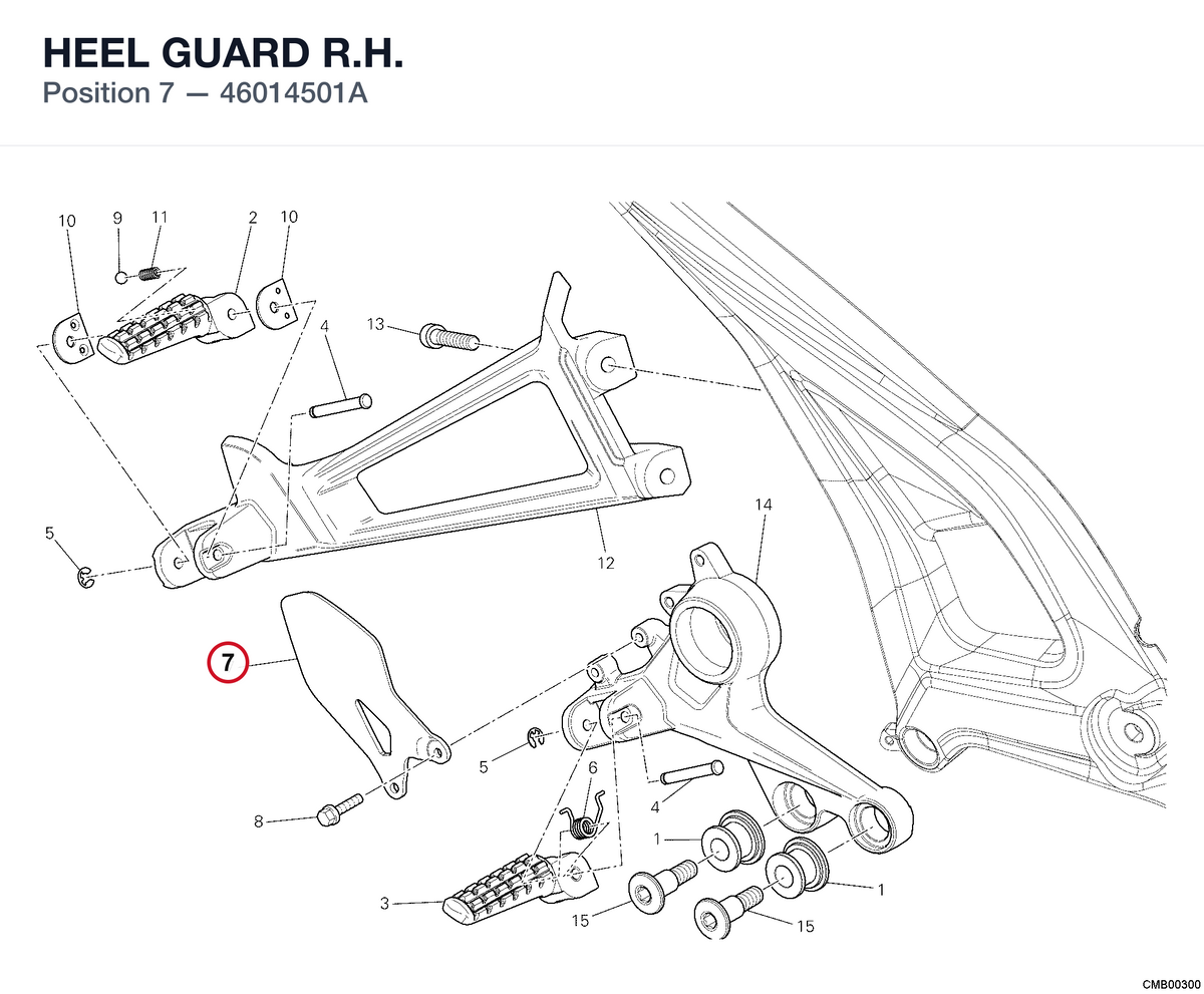 HEEL GUARD R.H. 46014501A diagram position