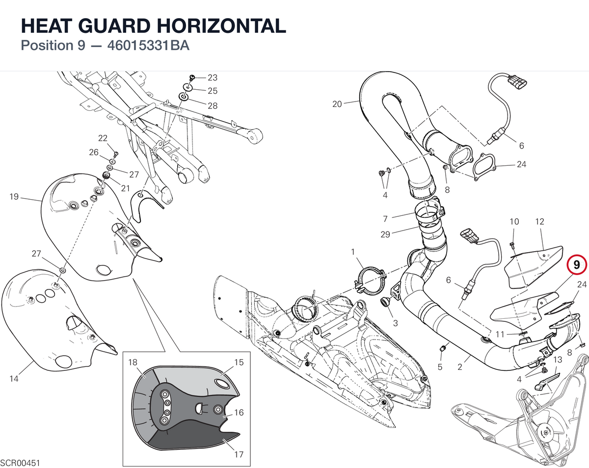 HEAT GUARD HORIZONTAL 46015331BA diagram position