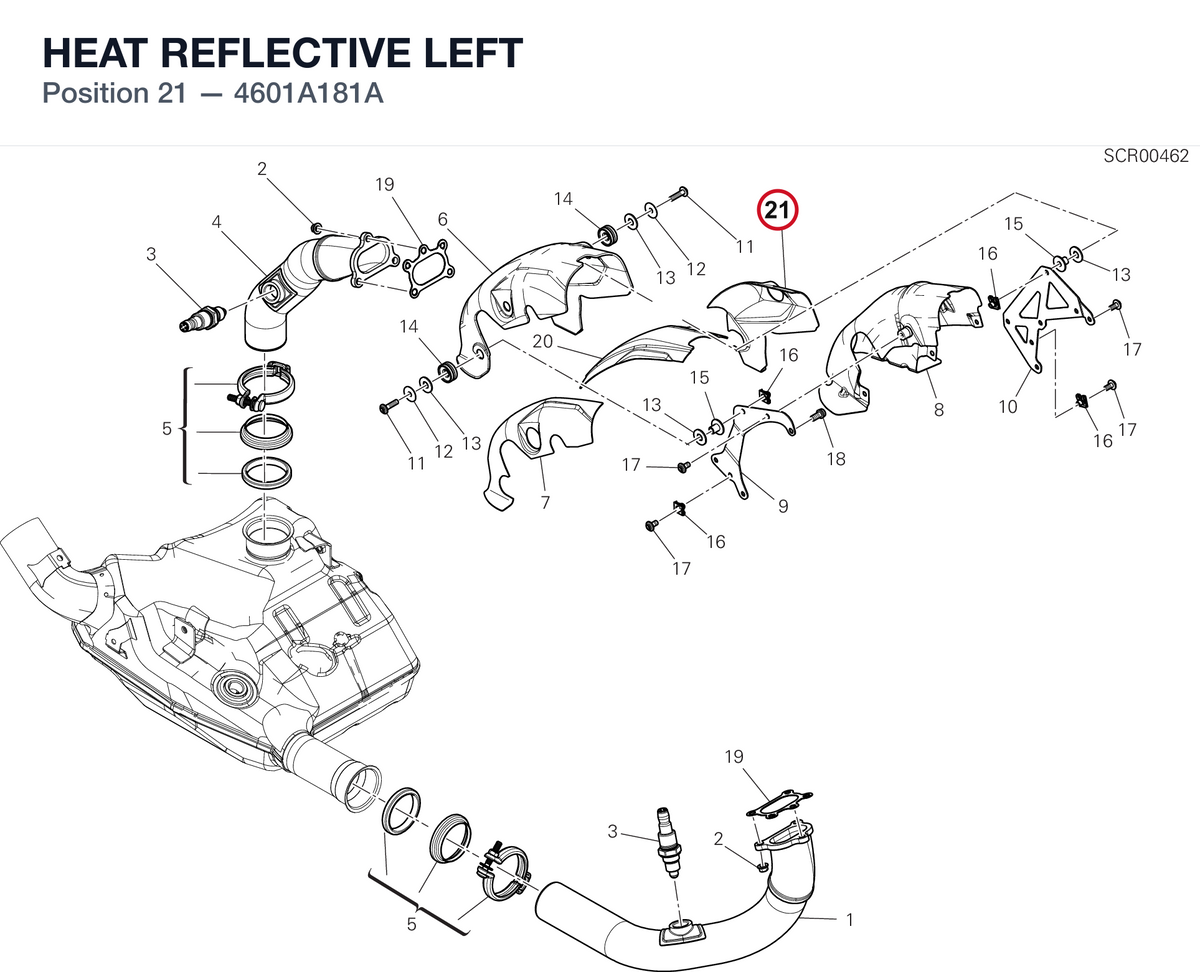 HEAT REFLECTIVE LEFT 4601A181A diagram position