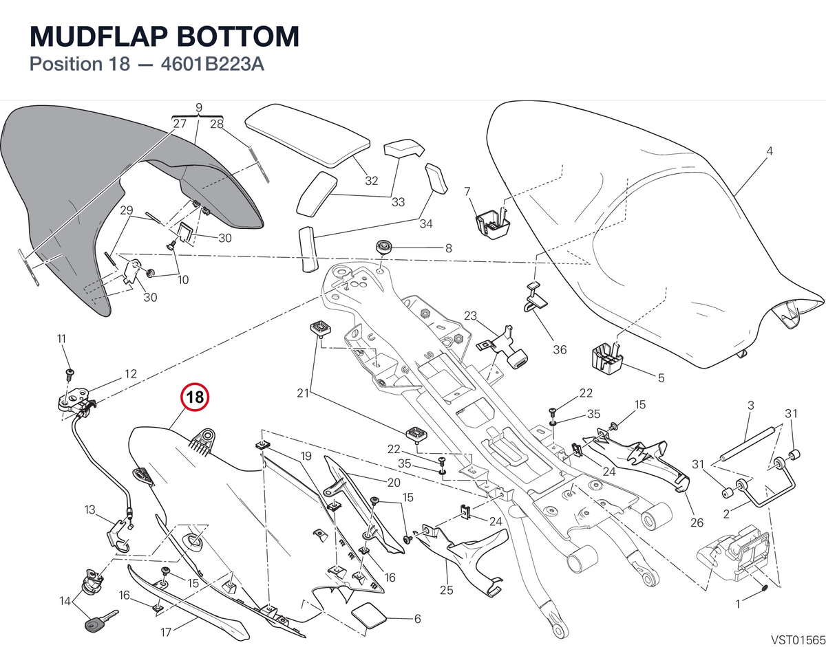 MUDFLAP BOTTOM 4601B223A diagram position