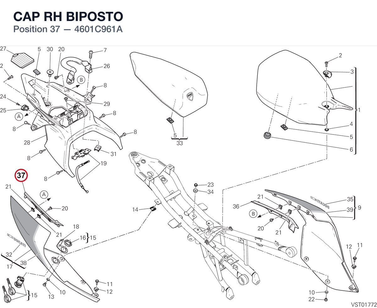 CAP RH BIPOSTO 4601C961A diagram position