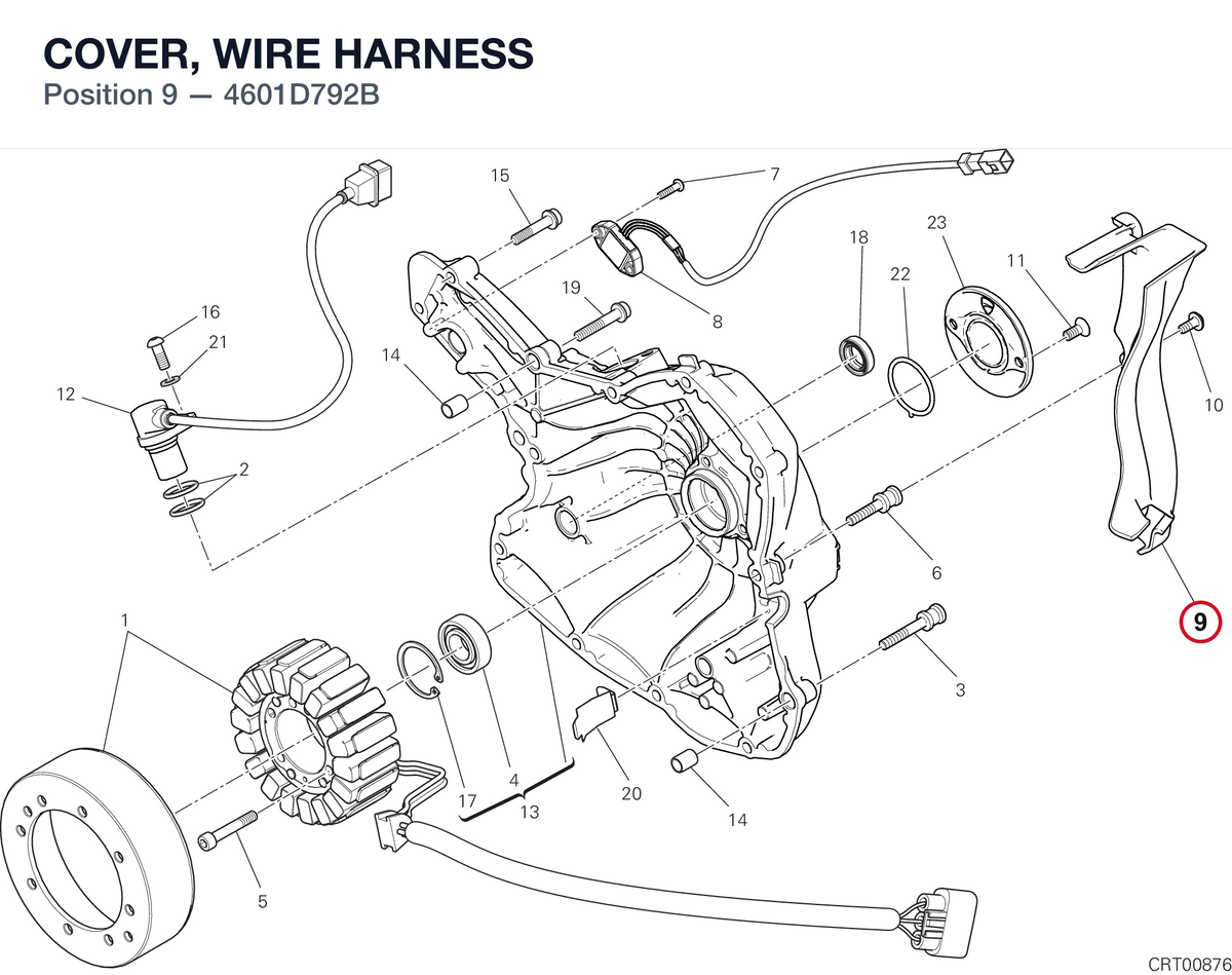COVER, WIRE HARNESS 4601D792B diagram position