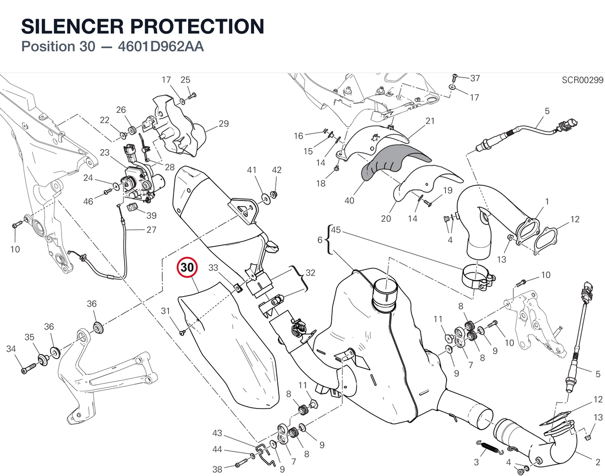 SILENCER PROTECTION 4601D962AA diagram position