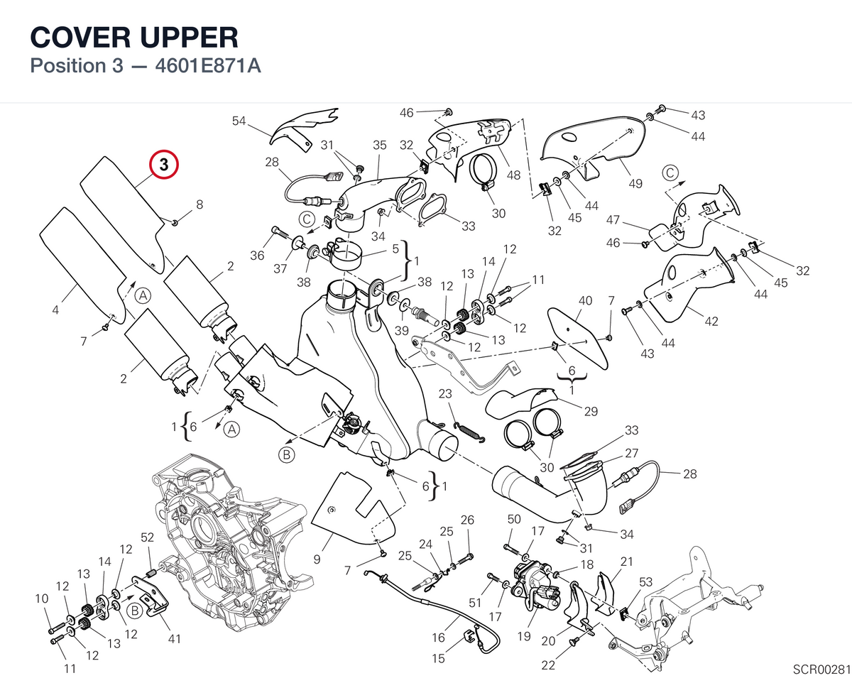 COVER UPPER 4601E871A diagram position