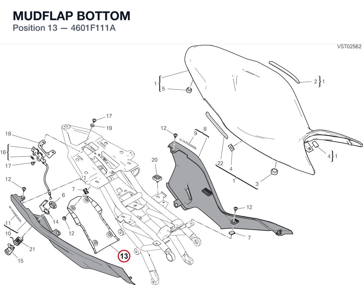 MUDFLAP BOTTOM 4601F111A diagram position