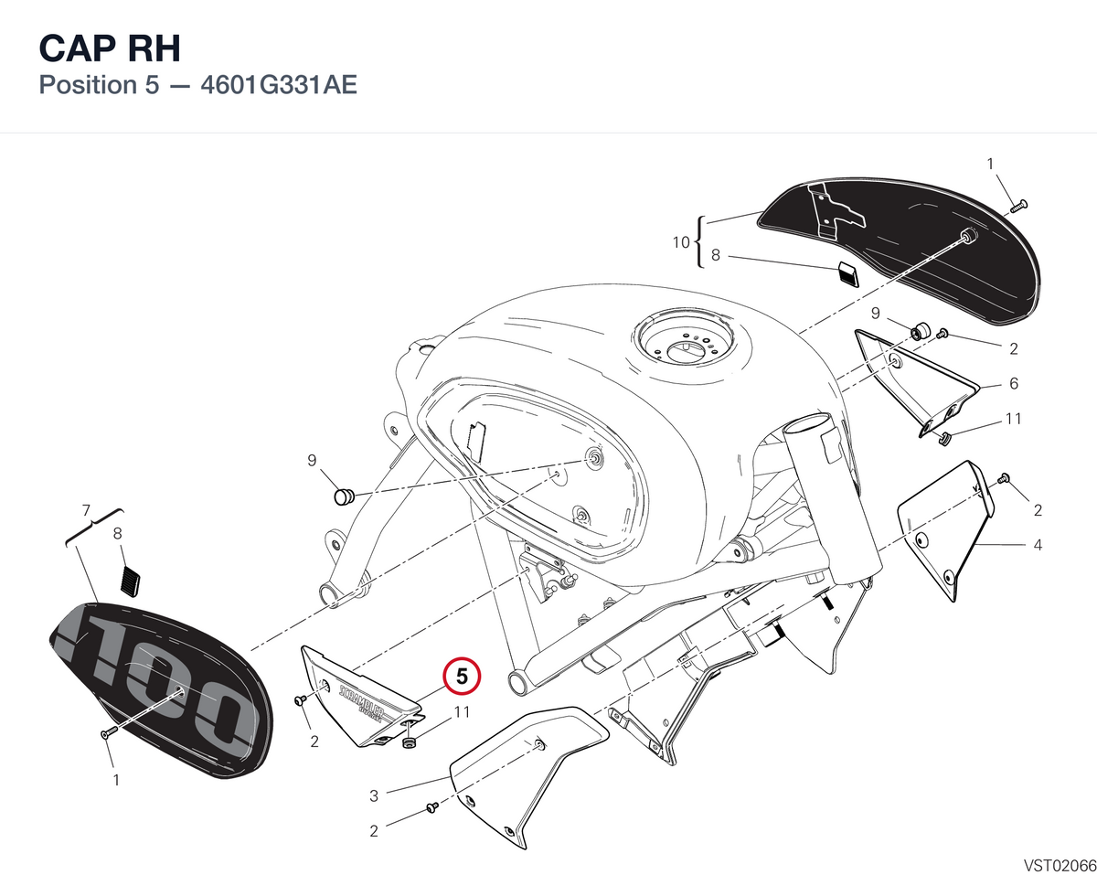CAP RH 4601G331AE diagram position