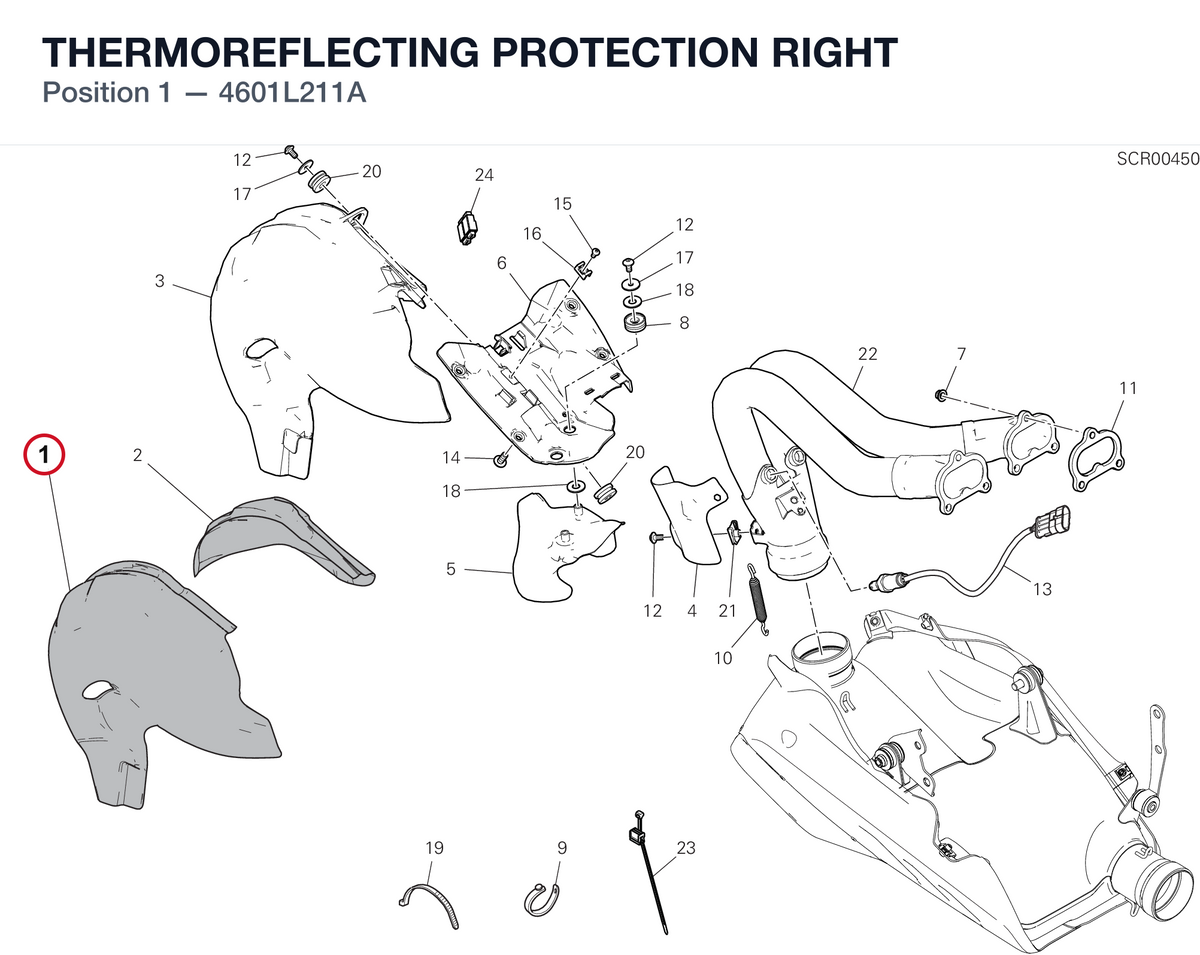 THERMOREFLECTING PROTECTION RIGHT 4601L211A diagram position