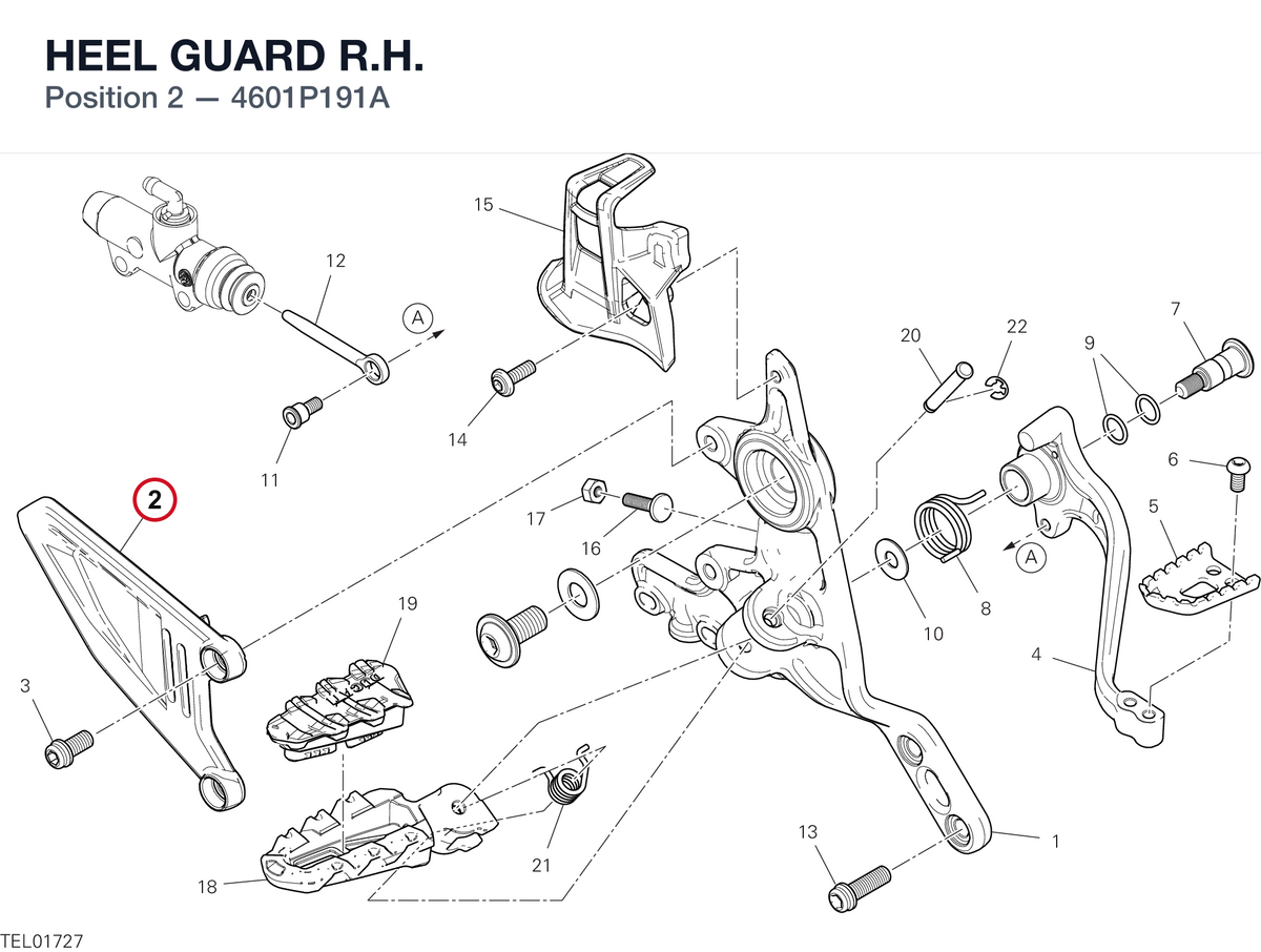 HEEL GUARD R.H. 4601P191A diagram position