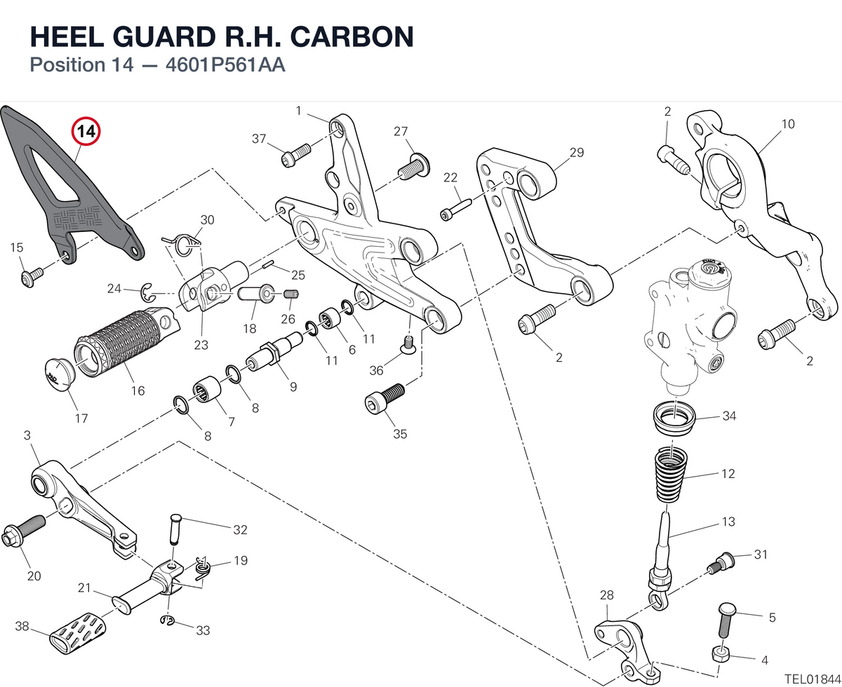HEEL GUARD R.H. CARBON 4601P561AA diagram position