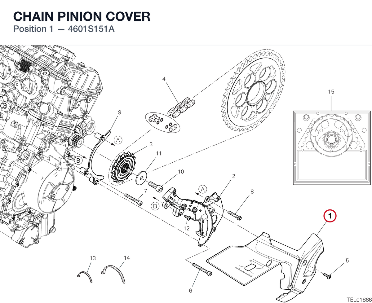 CHAIN PINION COVER 4601S151A diagram position