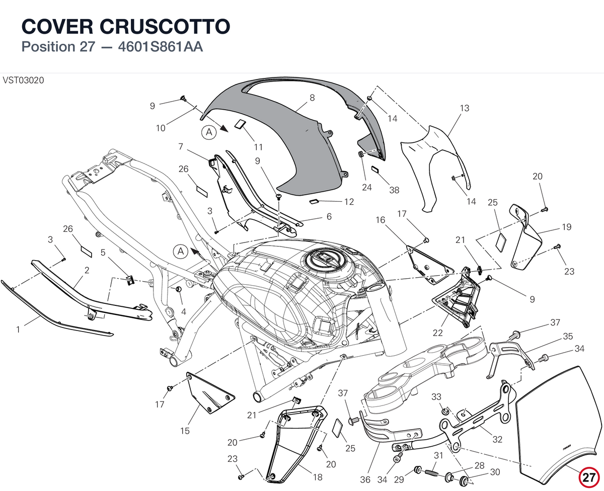 COVER CRUSCOTTO 4601S861AA diagram position