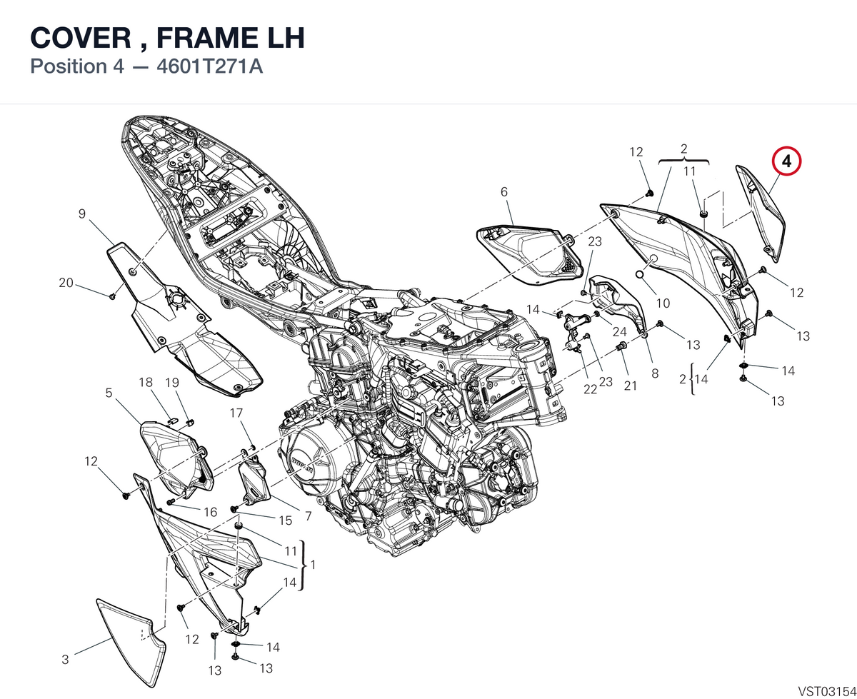 COVER , FRAME LH 4601T271A diagram position