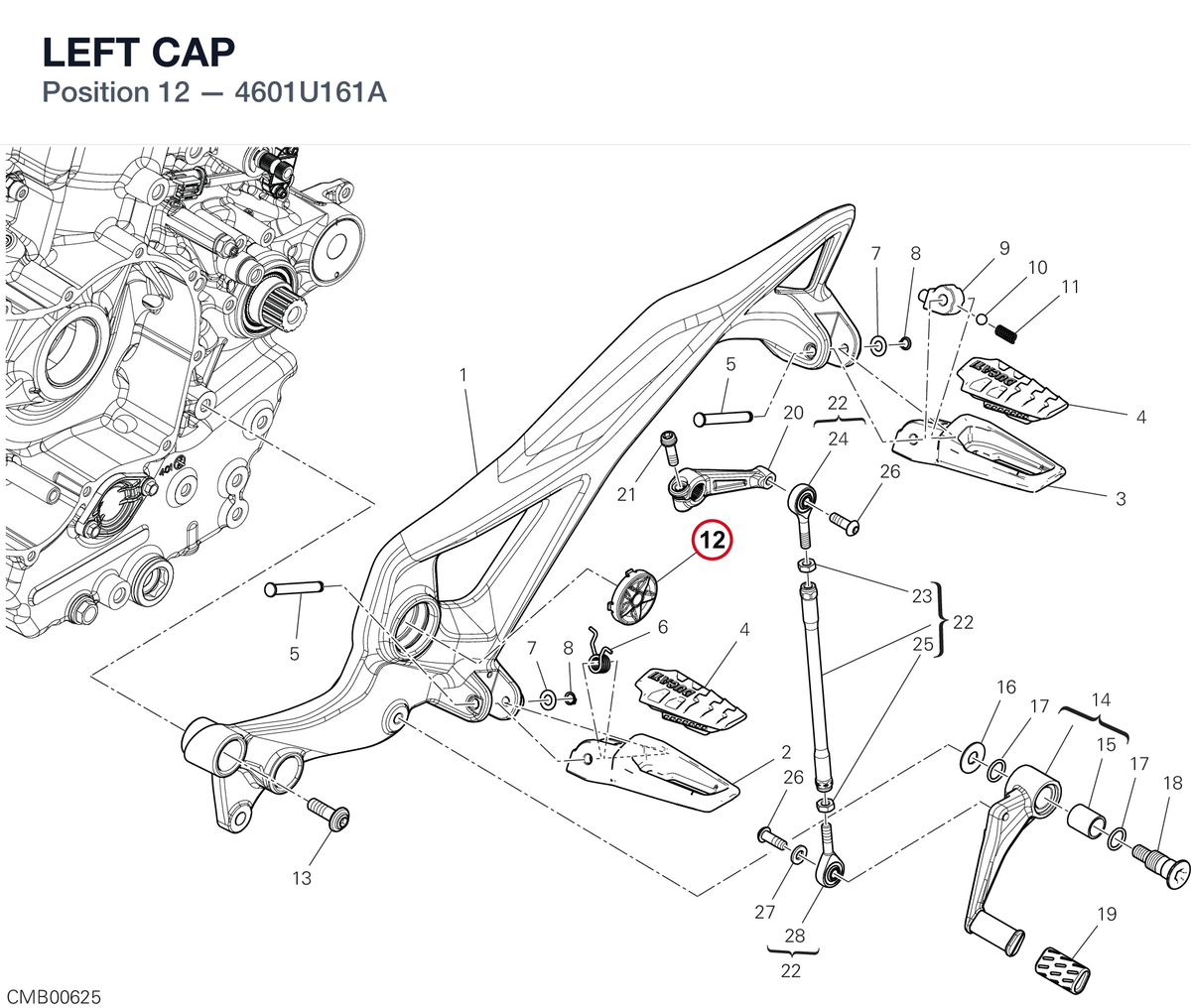 LEFT CAP 4601U161A diagram position
