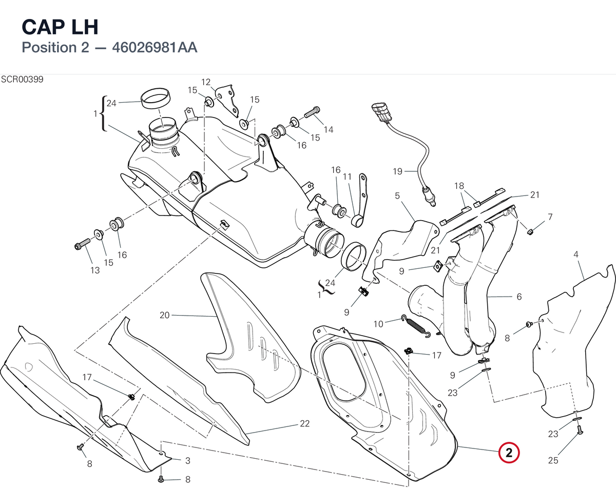CAP LH 46026981AA diagram position