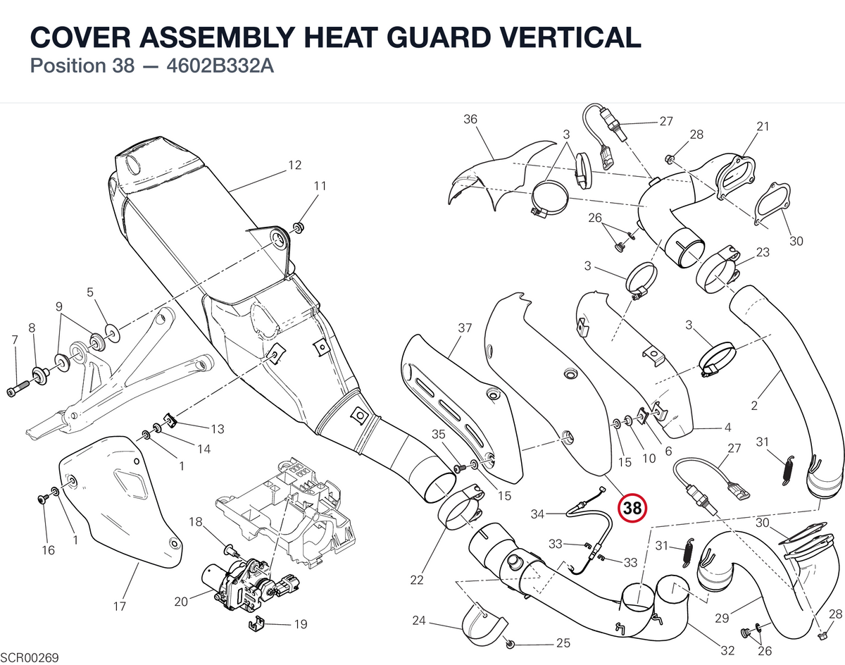 COVER ASSEMBLY HEAT GUARD VERTICAL 4602B332A diagram position