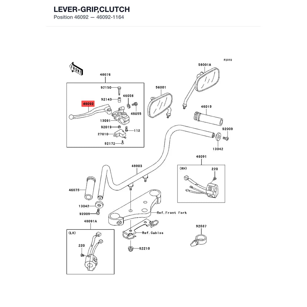 Kawasaki OEM – LEVER-GRIP,CLUTCH product image
