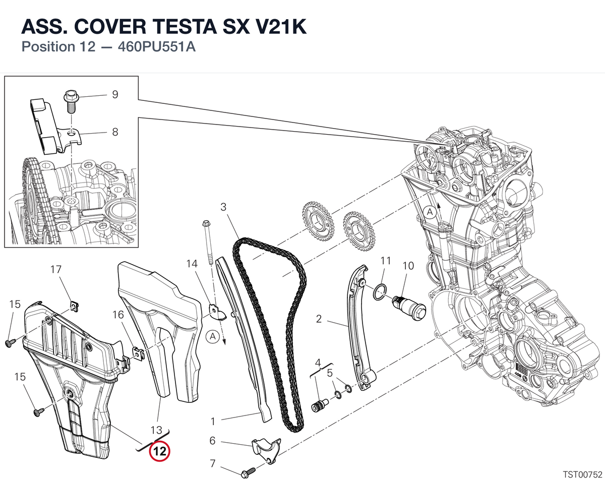 ASS. COVER TESTA SX V21K