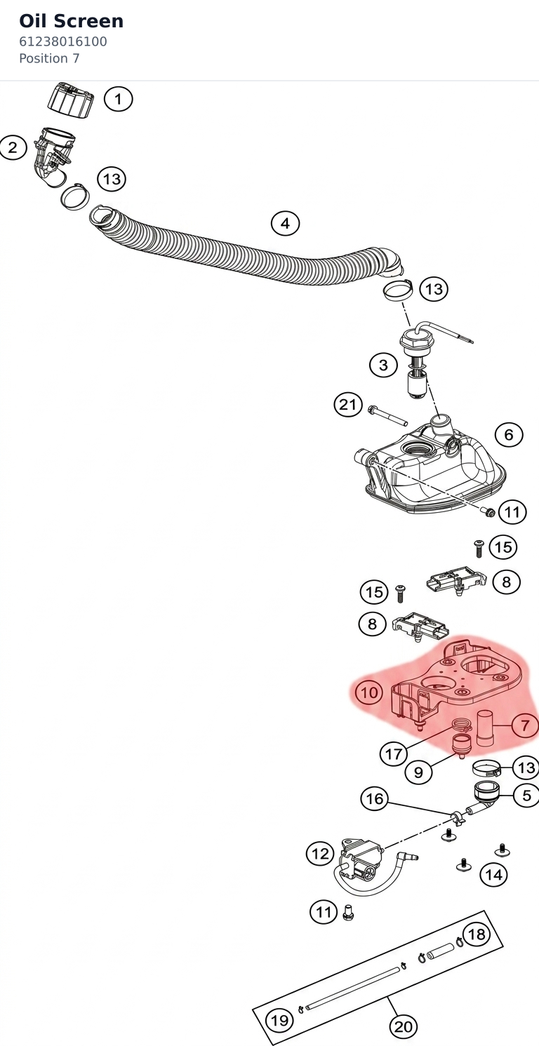 Diagram preview: Oil Screen (61238016100)