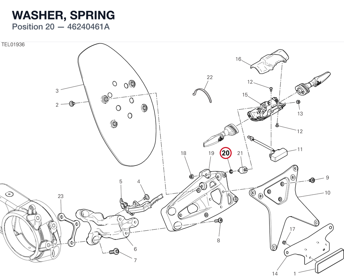 WASHER, SPRING 46240461A diagram position