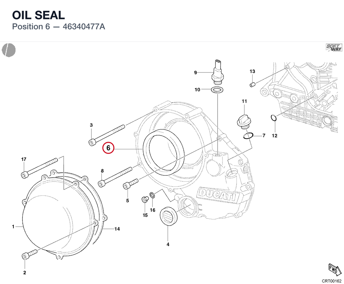 OIL SEAL 46340477A diagram position