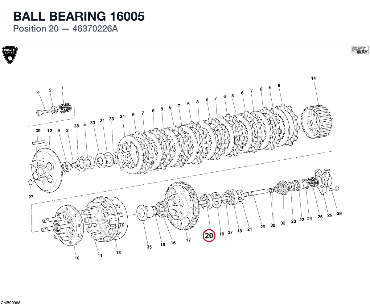 BALL BEARING 16005 46370226A diagram position