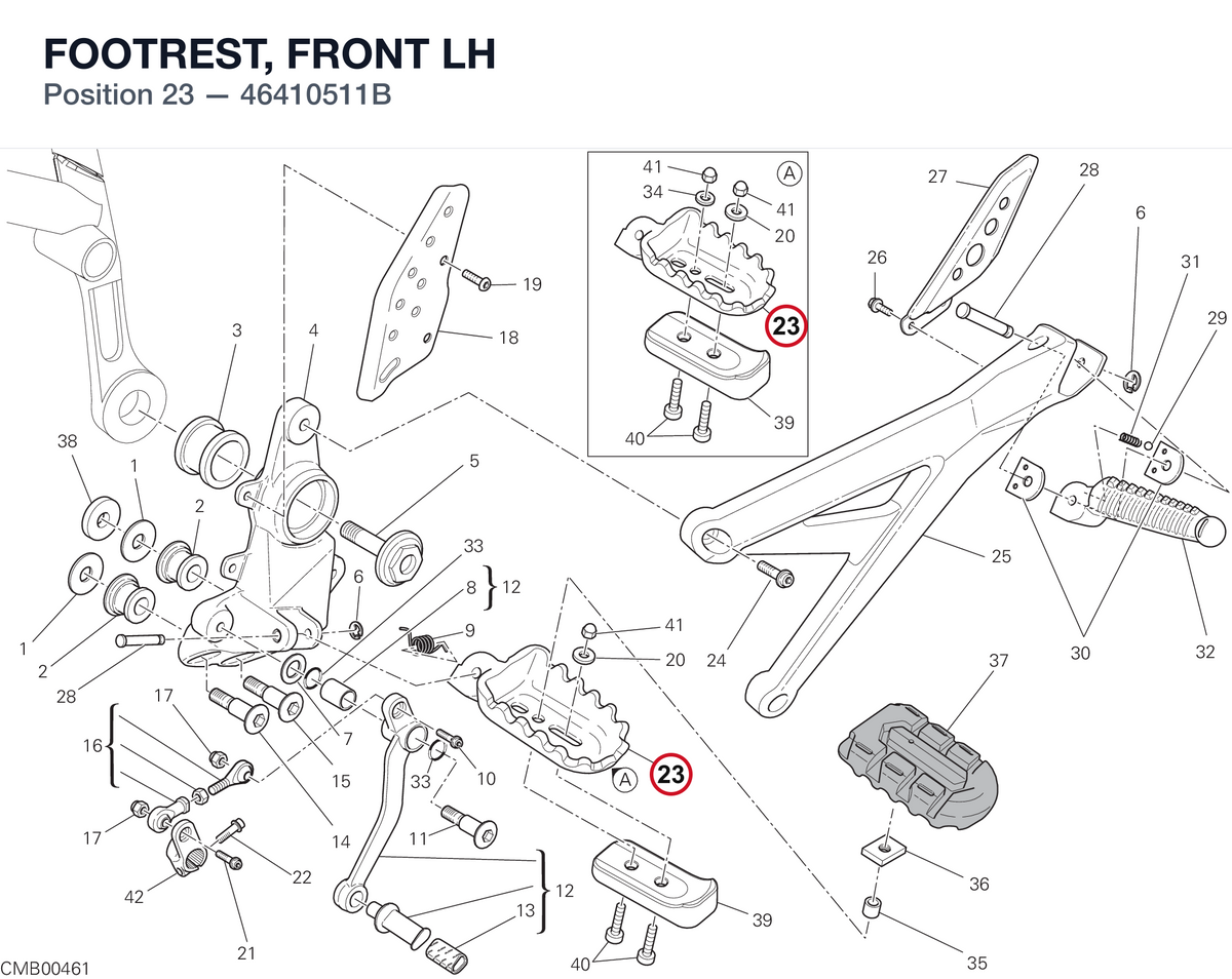FOOTREST, FRONT LH