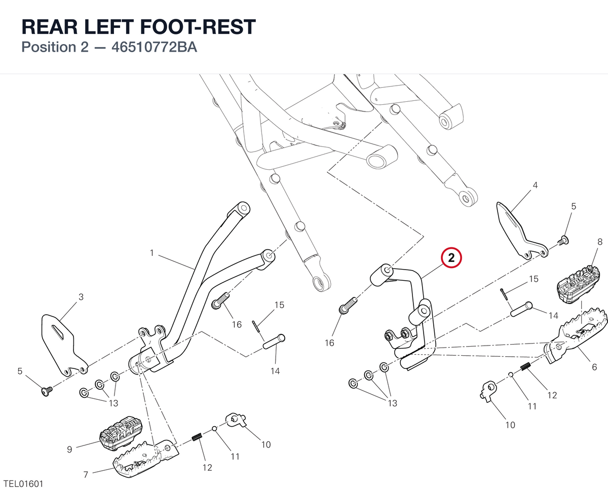 REAR LEFT FOOT-REST 46510772BA diagram position