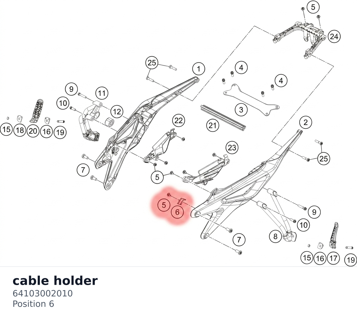 Diagram preview: cable holder (64103002010)