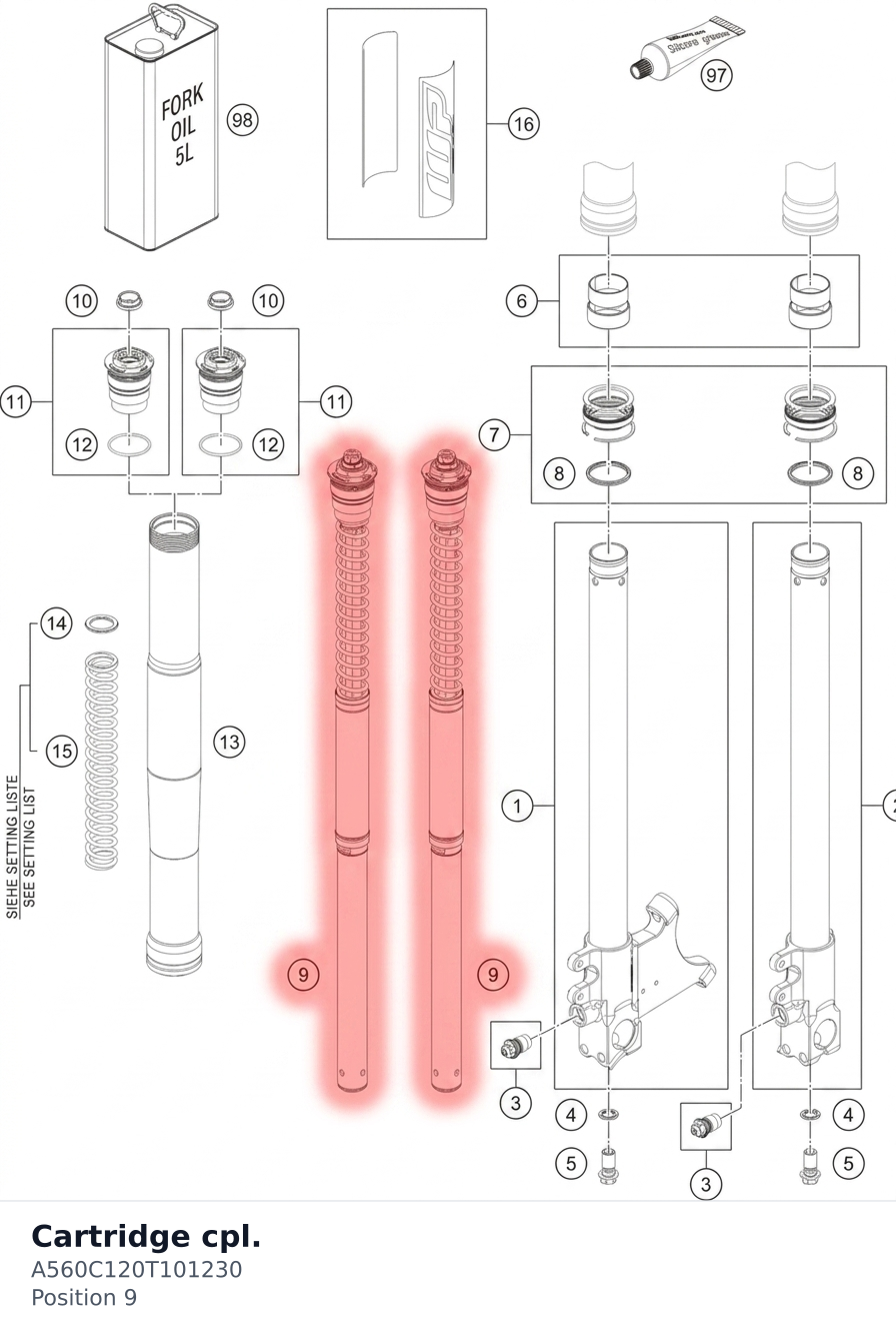 Diagram preview: Cartridge cpl. (A560C120T101230)