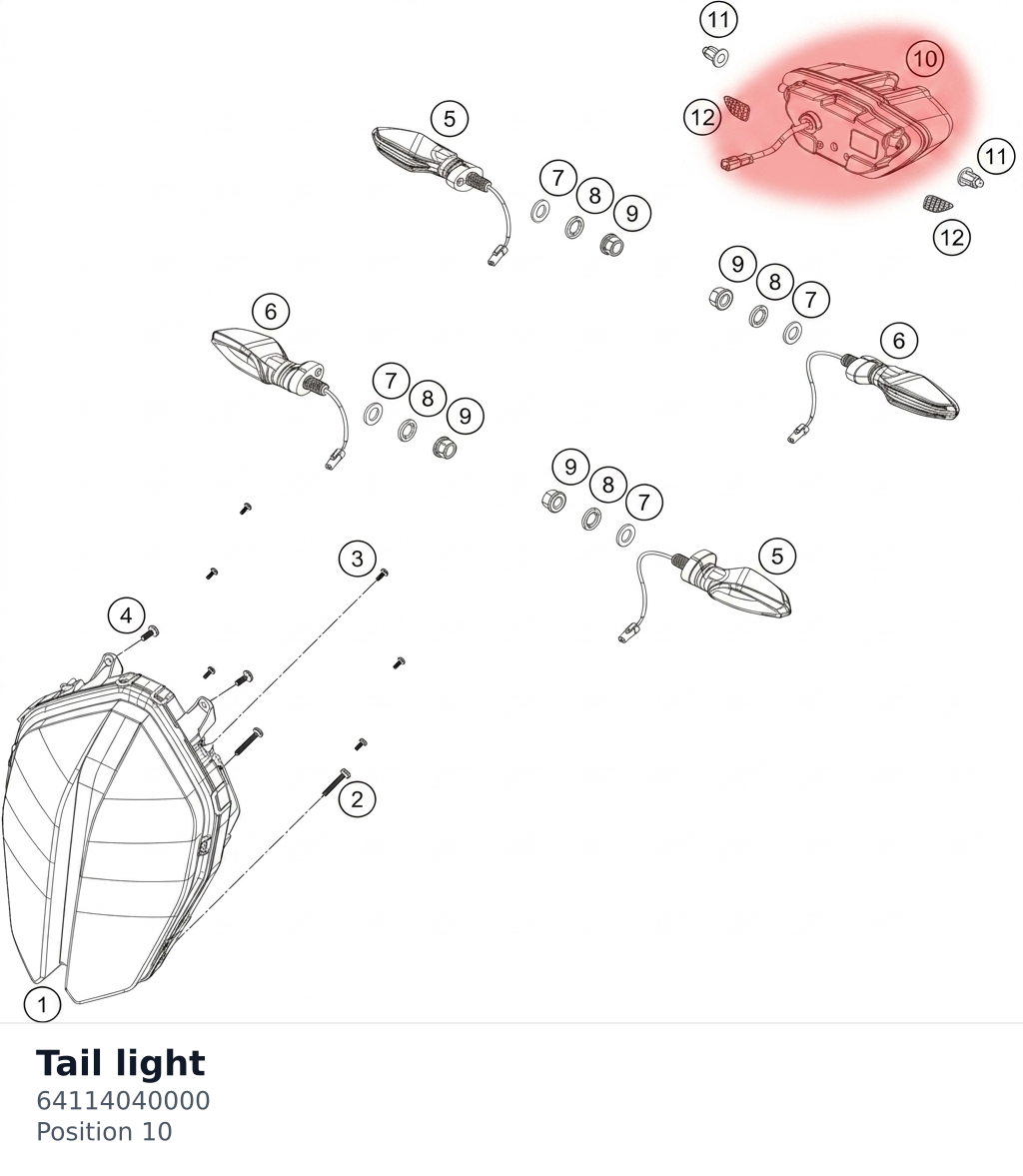 Diagram preview: Tail light (64114040000)