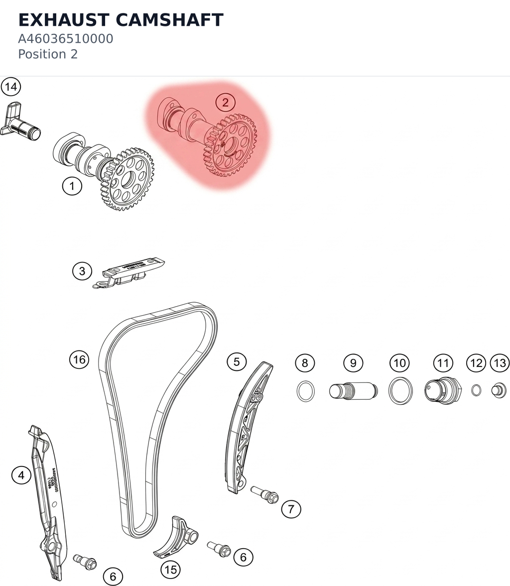 Diagram preview: EXHAUST CAMSHAFT (A46036510000)