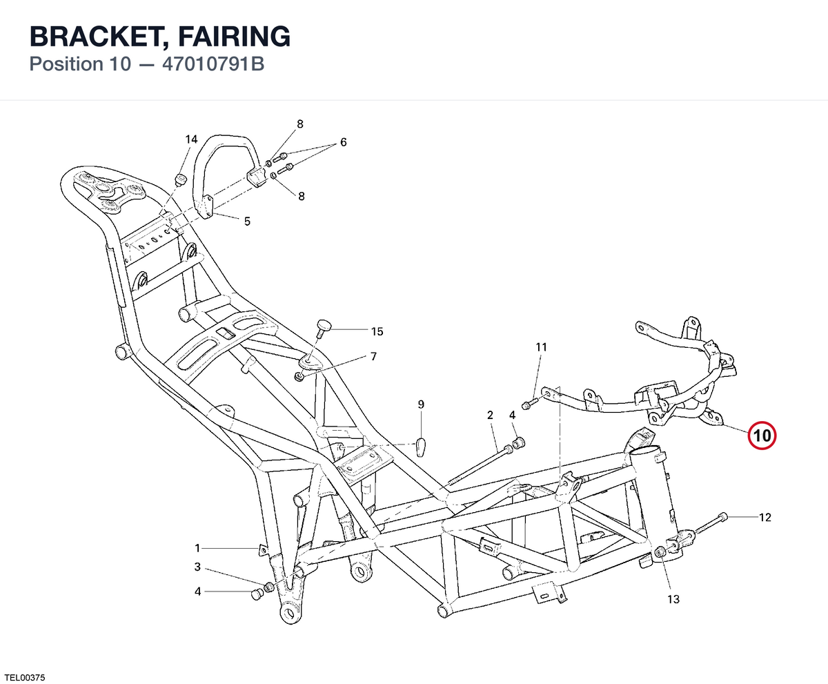 BRACKET, FAIRING 47010791B diagram position