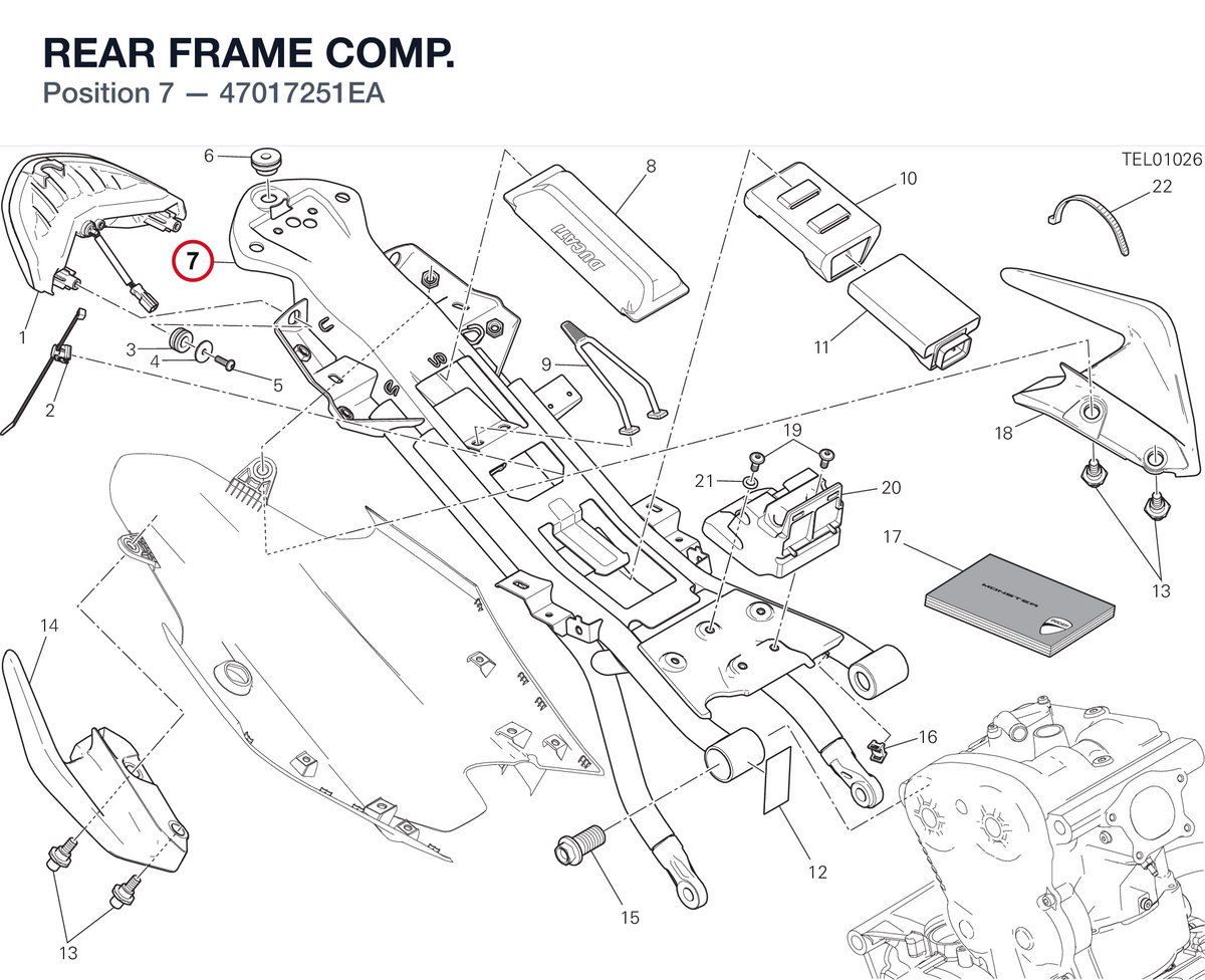 REAR FRAME COMP. 47017251EA diagram position