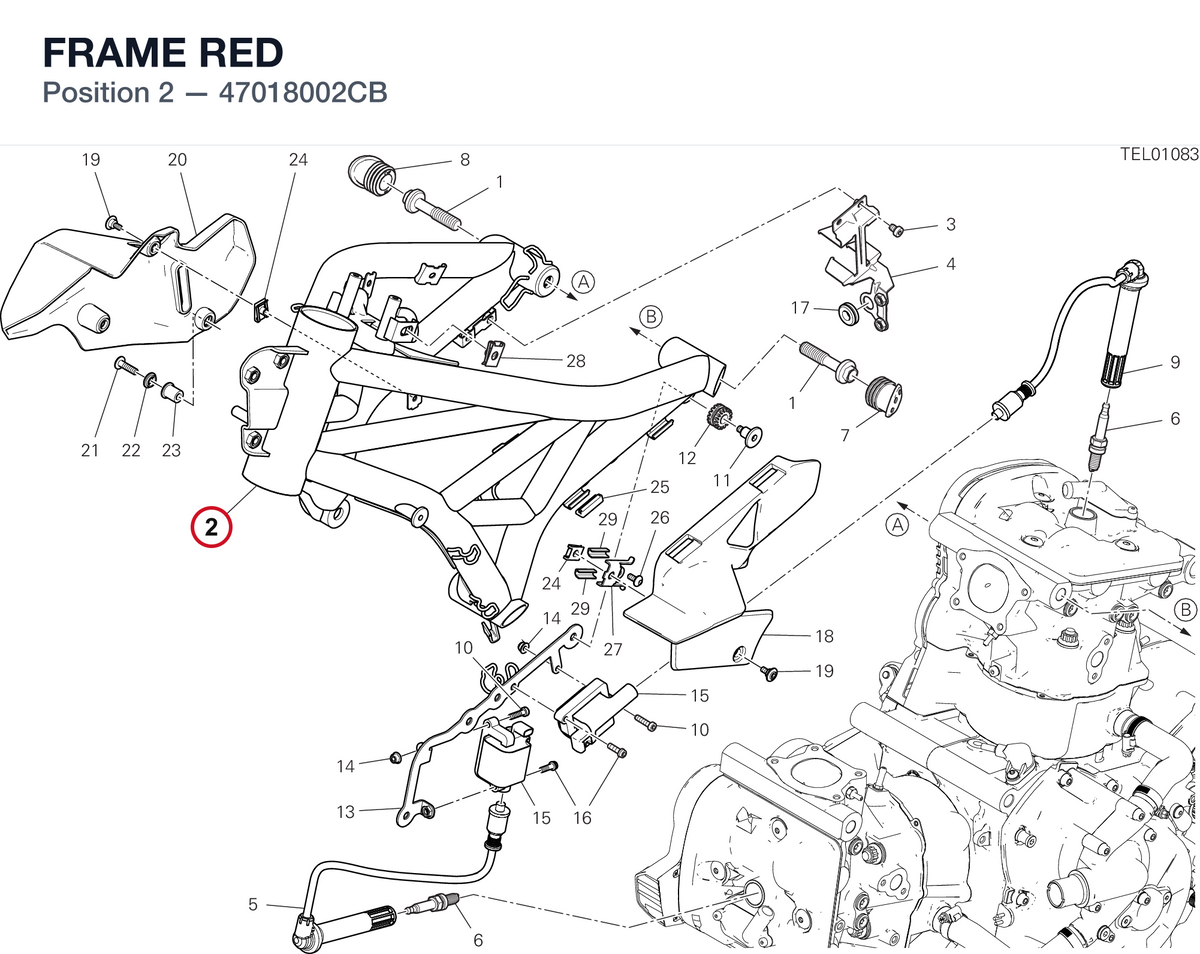 FRAME RED 47018002CB diagram position