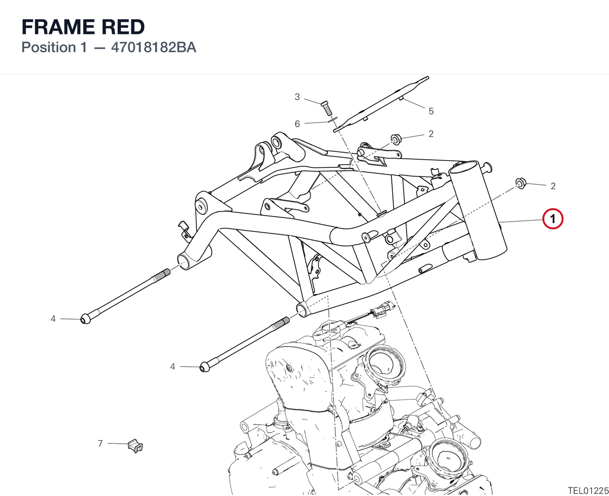 FRAME RED 47018182BA diagram position