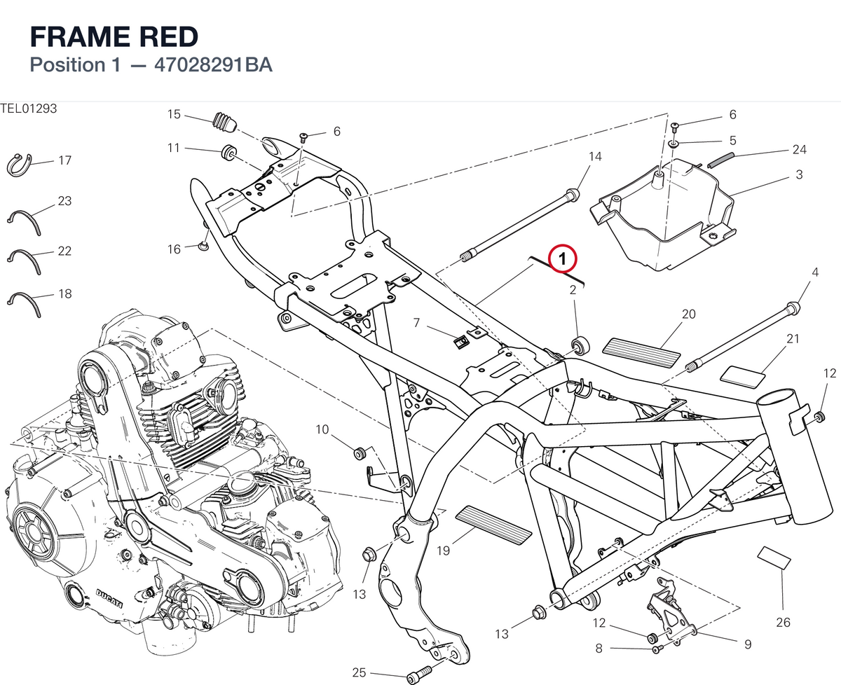 FRAME RED 47028291BA diagram position