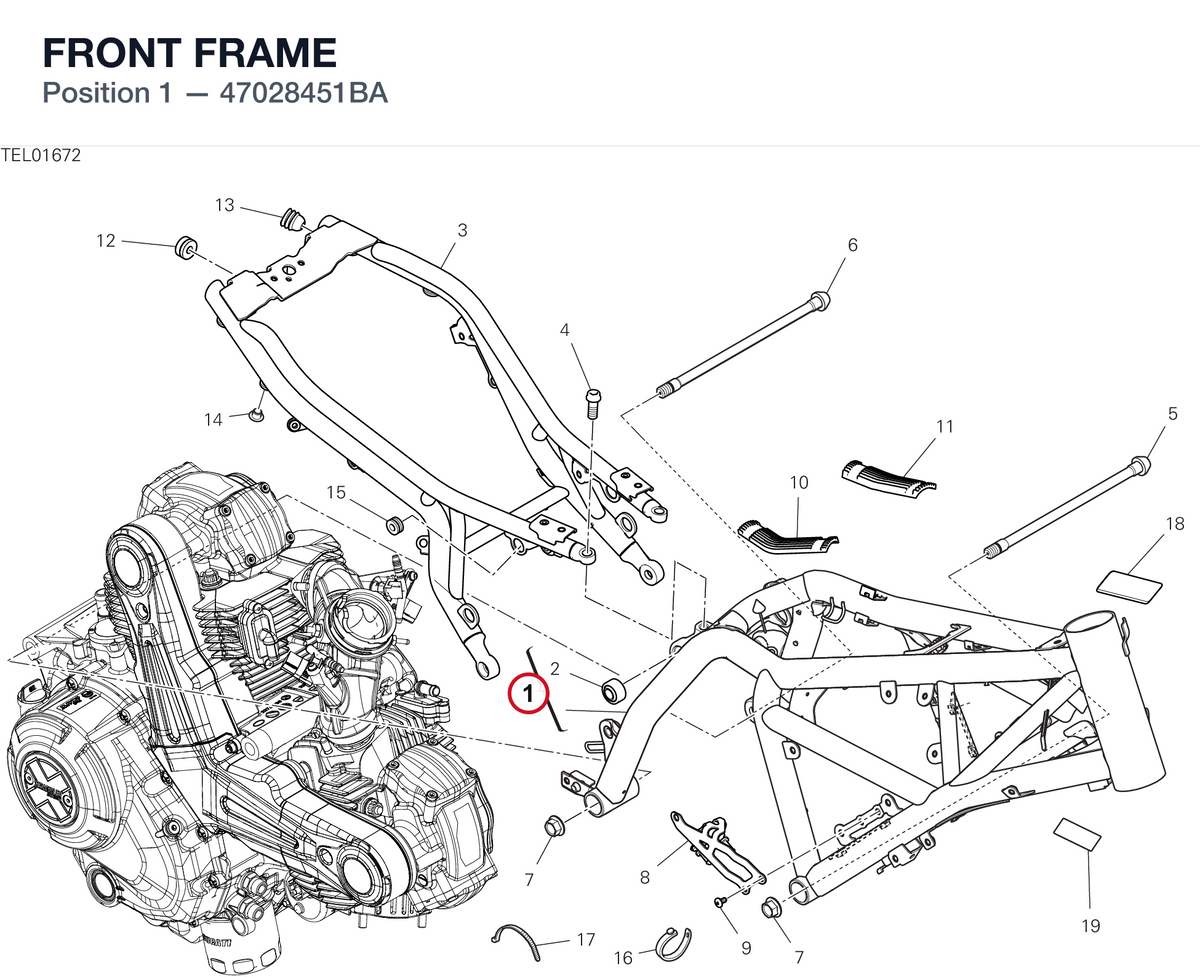 FRONT FRAME 47028451BA diagram position